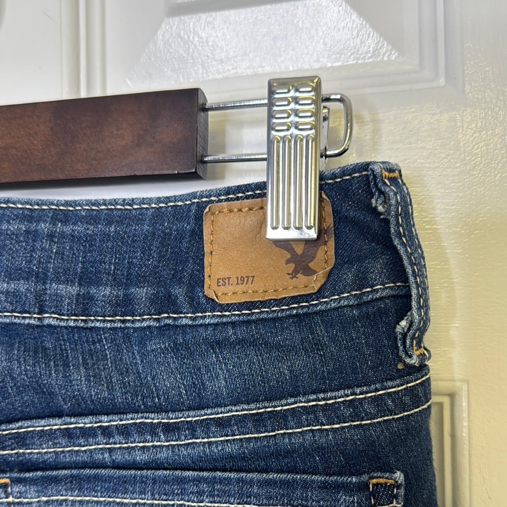 American Eagle Blue Denim Jean Shorts Waist: 14”-15” - Picture 4 of 5